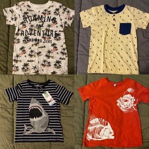 Bundle of 4 Boys Summer Themed Shirts, Size Small